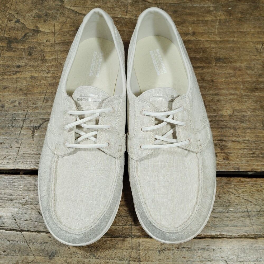 Skechers Sneaker Loafer 11 Natural Go Walk Lite Air Cooled Lace Up Casual 15433